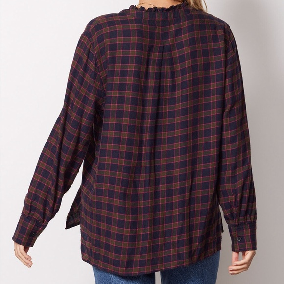 Rails Andi Navy Olive Fuchsia Plaid Button Down Long Sleeve Soft Flannel Shirt - Picture 5 of 13